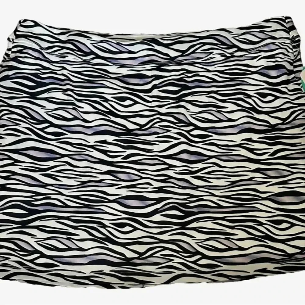 Greg Norman Women's XL Purple White Zebra Print Skort Built-in Shorts Casual 012